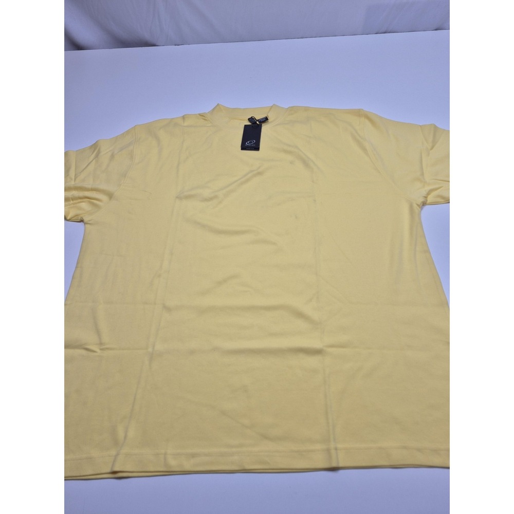 Cotton Reel Shirt Mens 2XL Yellow Short Sleeve Crewneck Tee 100% Cotton Casual